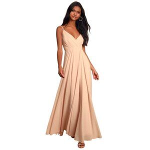 Lulus Women's All About Love Blush Maxi Dress Size S Pink Sleeveless Back Zipper